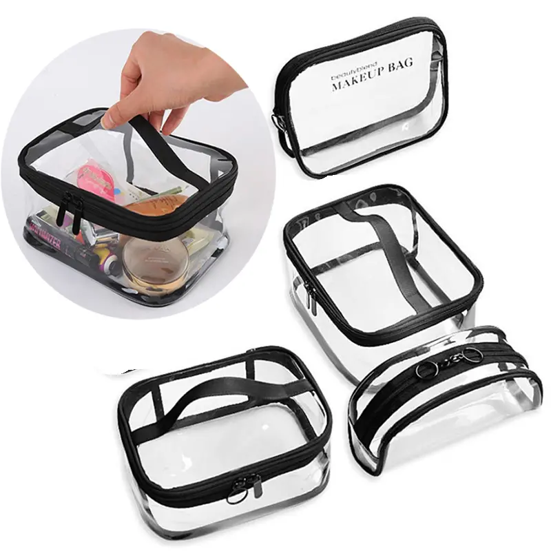 Transparent PVC Cosmetic Bag For Women Waterproof Clear Makeup Bags Beauty Case Make Up Organizer Storage Bath Toiletry Wash Bag