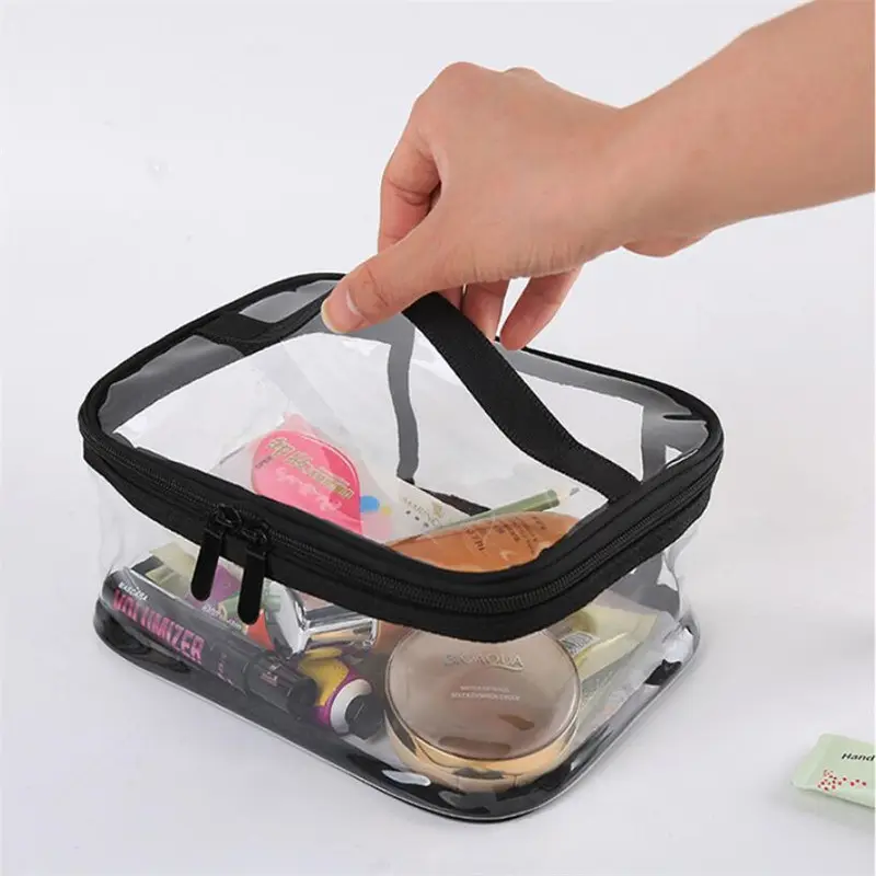 Transparent PVC Cosmetic Bag For Women Waterproof Clear Makeup Bags Beauty Case Make Up Organizer Storage Bath Toiletry Wash Bag