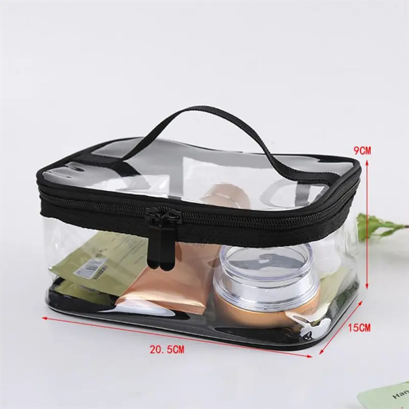 Transparent PVC Cosmetic Bag For Women Waterproof Clear Makeup Bags Beauty Case Make Up Organizer Storage Bath Toiletry Wash Bag