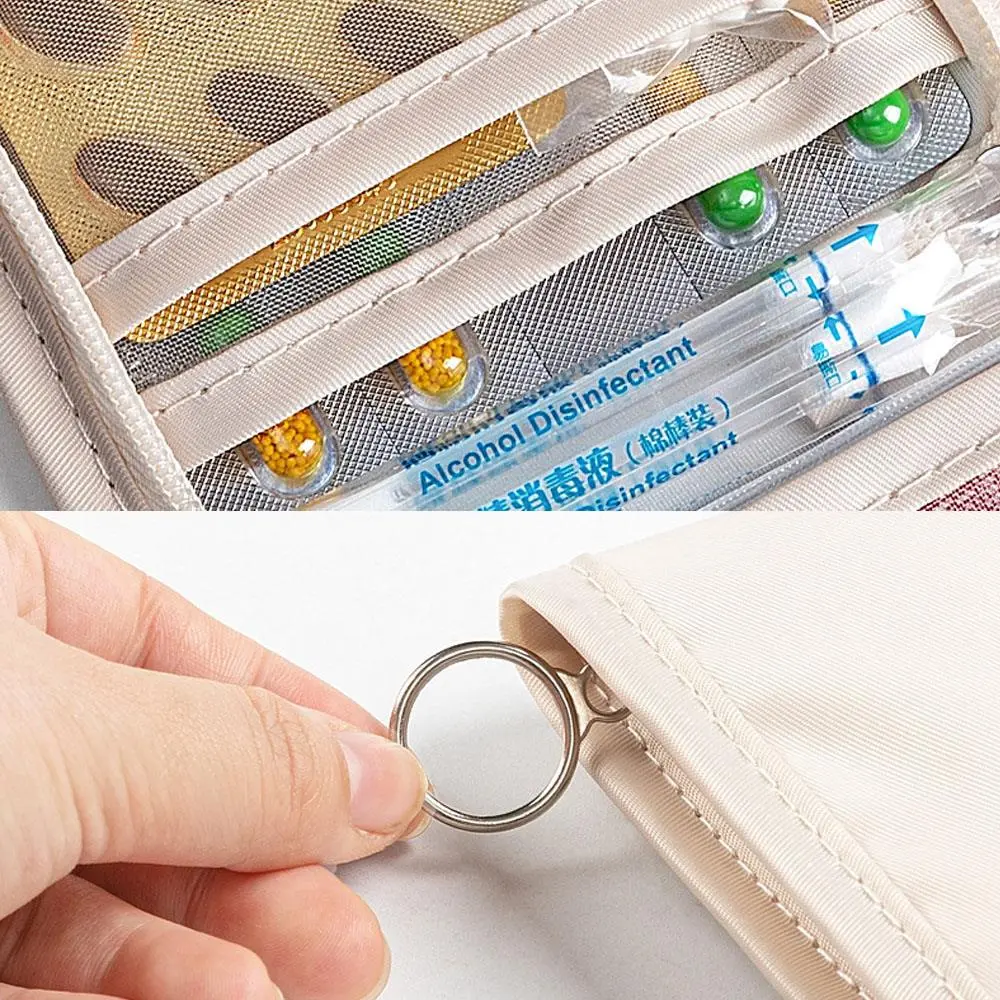 Portable Medical Pouch Makeup Bag Foldable Large Opening With Zip Sort First Aid Kit Outdoor Travel Storage Bag Cosmetic Bags