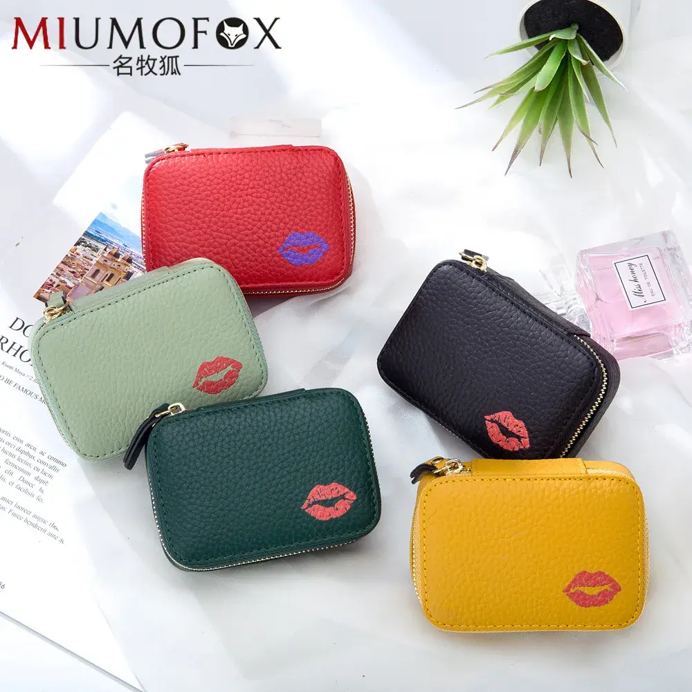 Mini Portable Portable Cosmetic Bag Leather Storage Bag Bag New Lipstick Envelope Small Lipstick Case Mirror