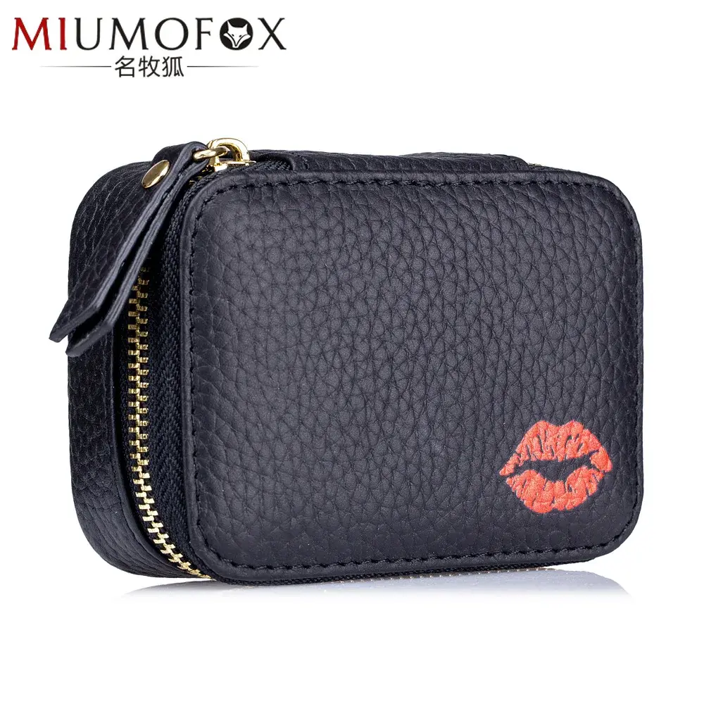 Mini Portable Portable Cosmetic Bag Leather Storage Bag Bag New Lipstick Envelope Small Lipstick Case Mirror