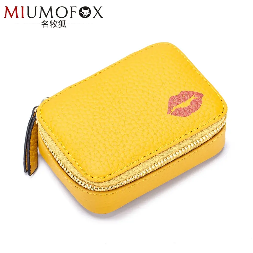 Mini Portable Portable Cosmetic Bag Leather Storage Bag Bag New Lipstick Envelope Small Lipstick Case Mirror