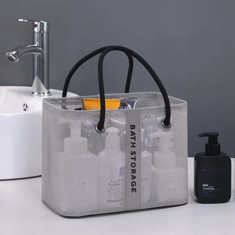 Fashion Mesh Tolietry Bag For Women Cosmetic Bag Travel Portable Large-Capacity Makeup Case Organizer Storage Bag Travel Handbag