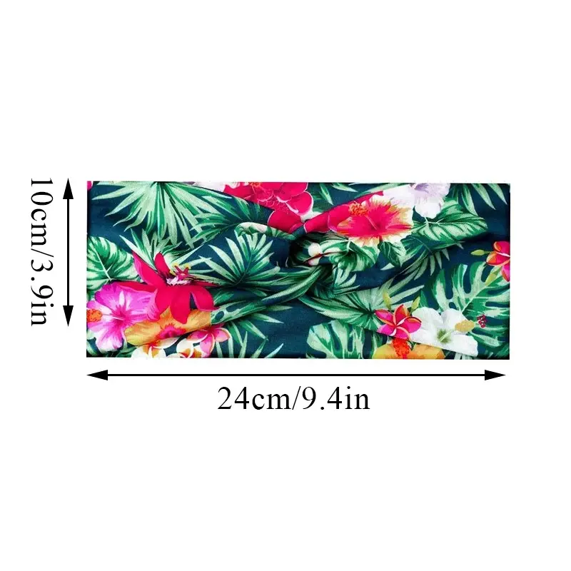 Yoga Turban Knot Headwrap Sports Elastic Hawaii Beach Hairband Fashion Cotton Fabric Wide Headband For Women Hair Accessoires