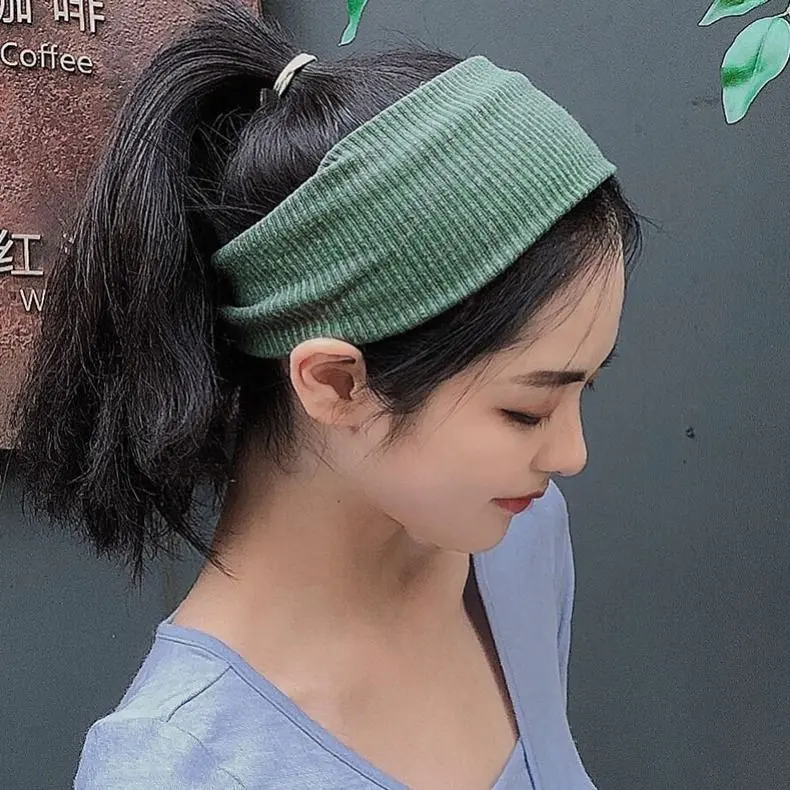 Sports Cycling Wash Face Hairbands Soft Korean Cotton Knitted Headband For Women Girls Bandanas Fashion Hair Accessories