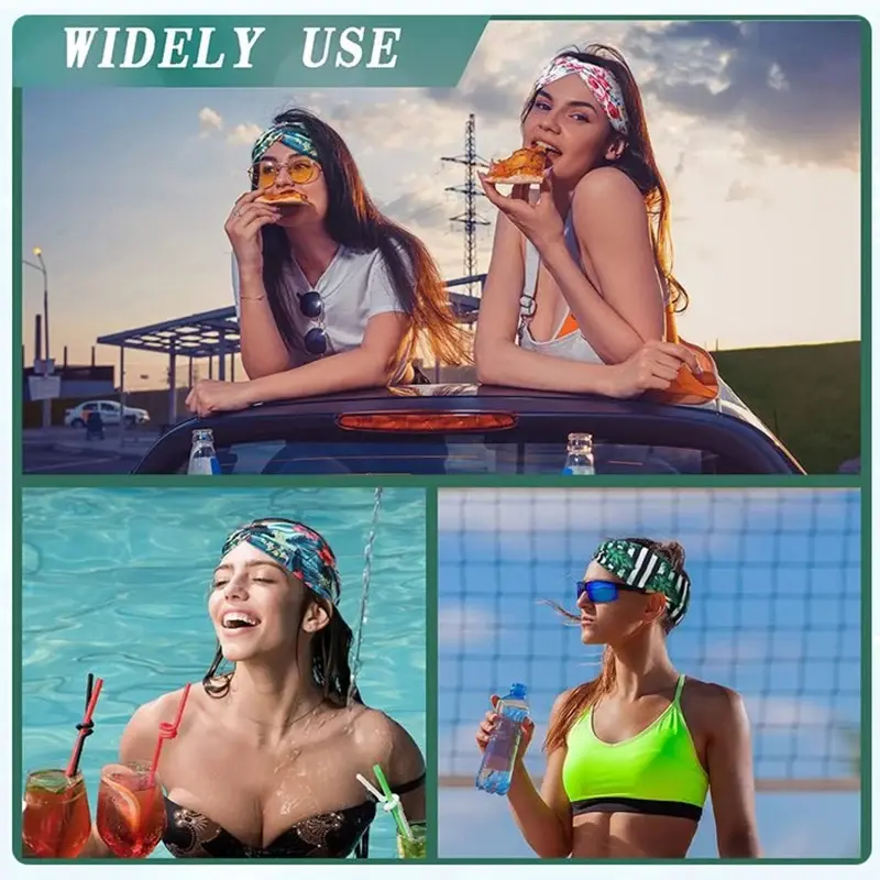Yoga Turban Knot Headwrap Sports Elastic Hawaii Beach Hairband Fashion Cotton Fabric Wide Headband For Women Hair Accessoires