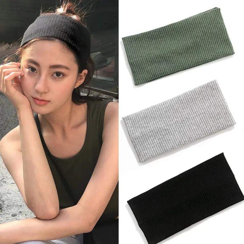 Sports Cycling Wash Face Hairbands Soft Korean Cotton Knitted Headband For Women Girls Bandanas Fashion Hair Accessories