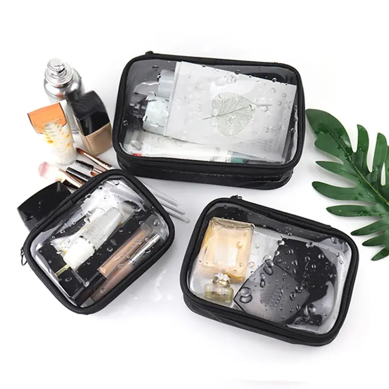 Waterproof Transparent Cosmetic Bag Women Make Up Case Travel Zipper Clear Makeup Beauty Wash Organizer Bath Toiletry Bags Kit