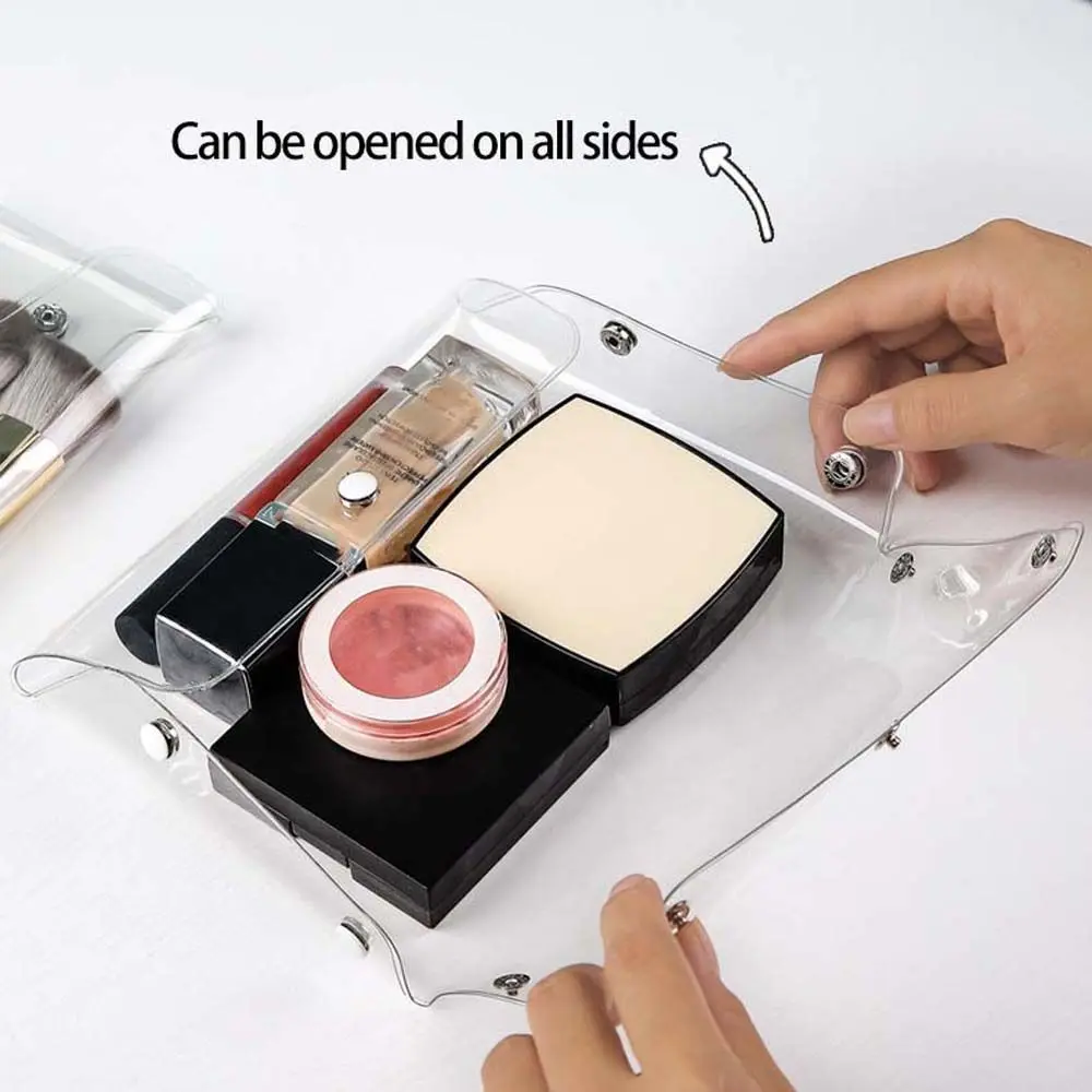 Transparent Cosmetic Bags PVC Portable Storage Toiletry Pouch Large Capacity Travel Organizer Bags