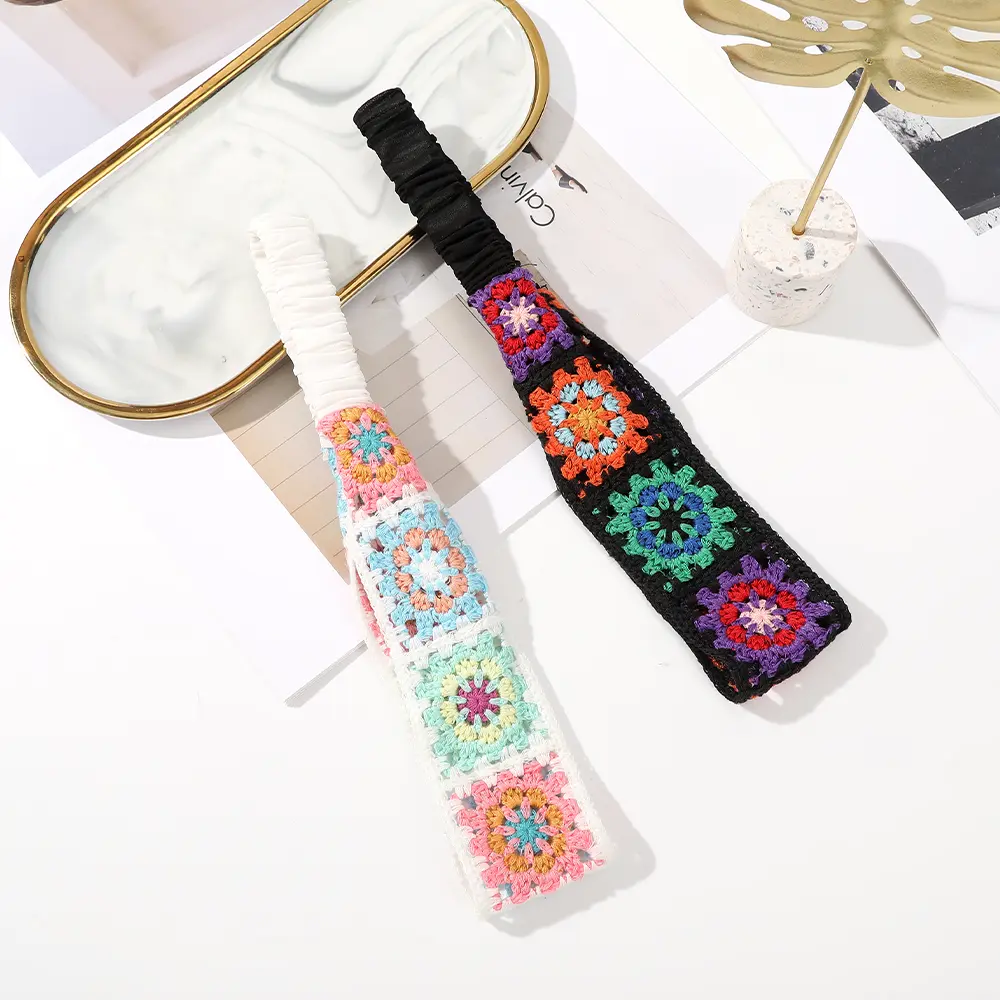 Knitting Flower Headbands Bandana Hair Band Women Retro Travel Headwarp Fashion Elastic Hair Accessories Hair Turban Scarf