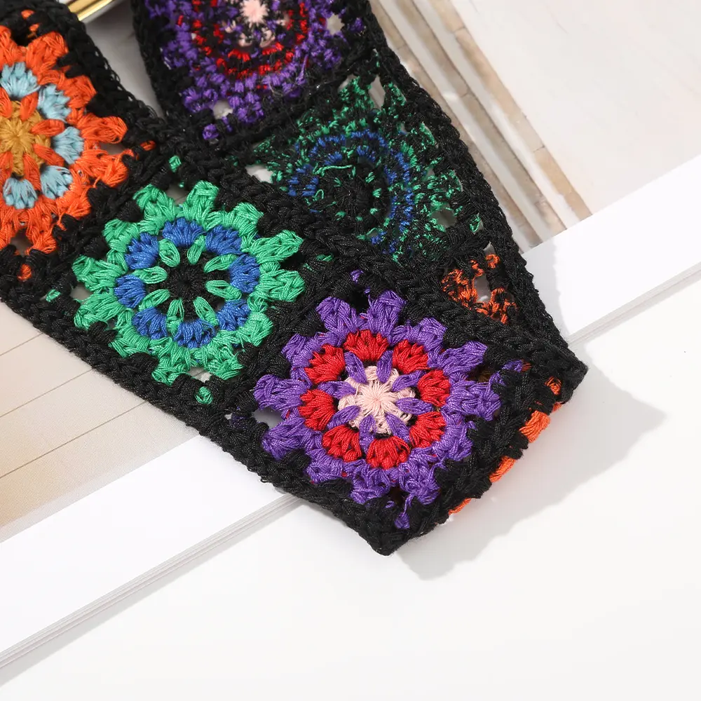 Knitting Flower Headbands Bandana Hair Band Women Retro Travel Headwarp Fashion Elastic Hair Accessories Hair Turban Scarf