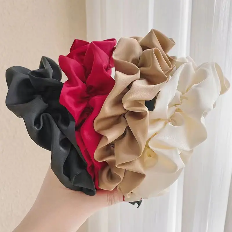 Solid Color Wide-brimmed Pleated Headband for Women Elegant  Face Wash Hairband Fashion Girl Hair Accessories hair tie