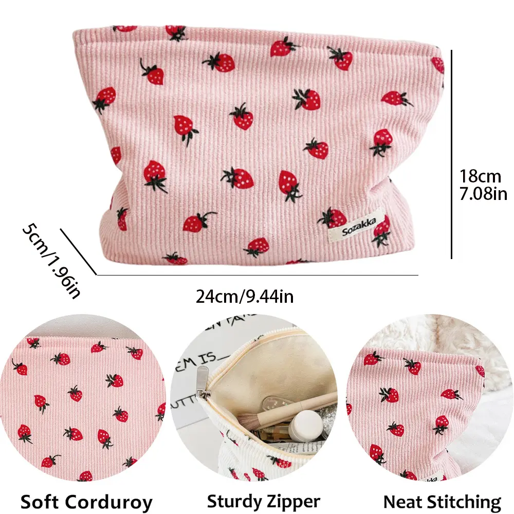 Makeup bag NEW SIMPLE corduroy SMALL PUT IN BAG WASH BAG LARGE capacity women 's skincare storage bag A-DH