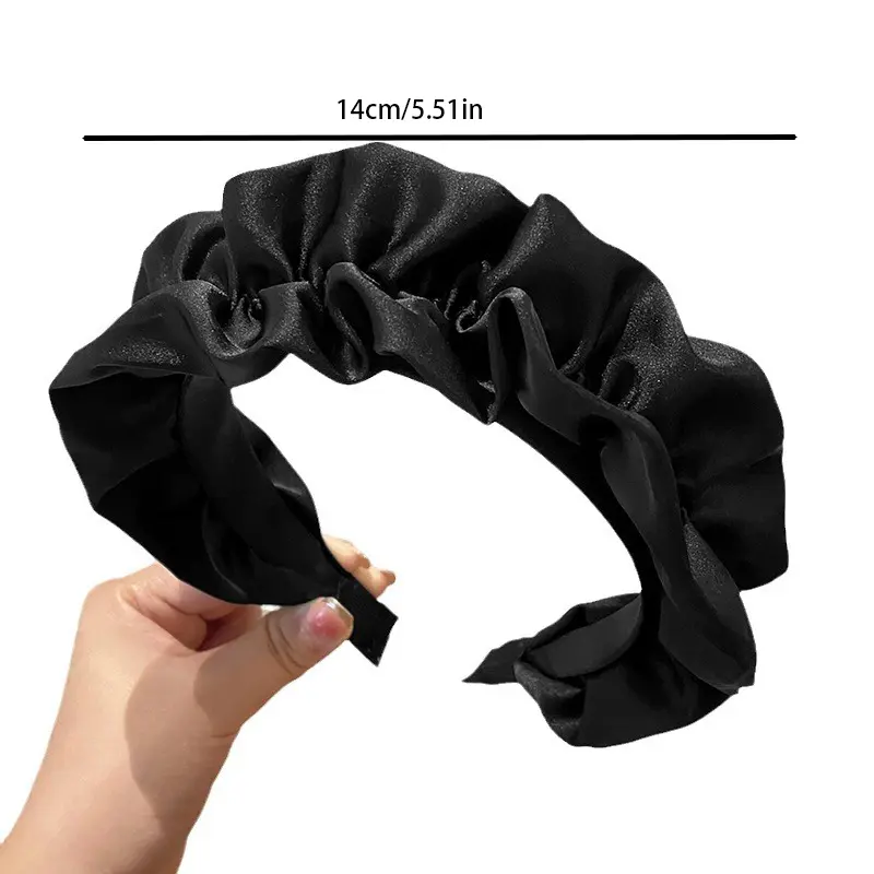 Solid Color Wide-brimmed Pleated Headband for Women Elegant  Face Wash Hairband Fashion Girl Hair Accessories hair tie