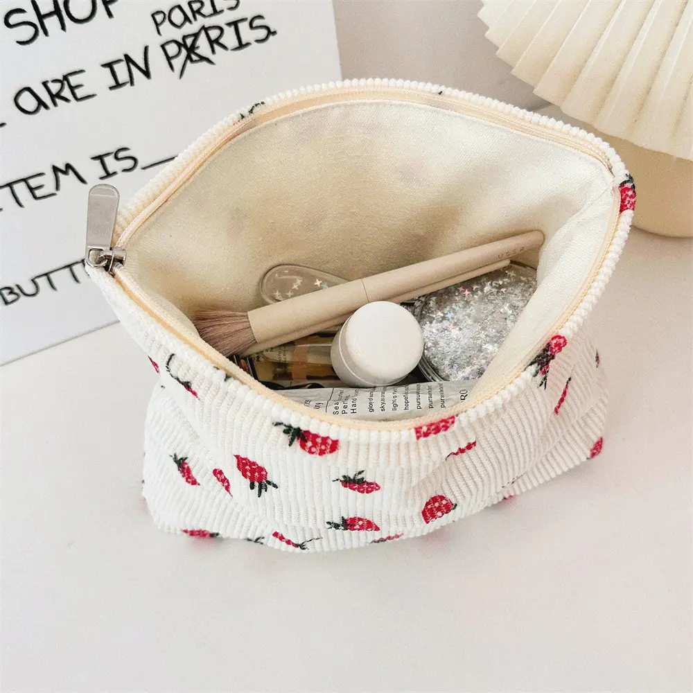 Makeup bag NEW SIMPLE corduroy SMALL PUT IN BAG WASH BAG LARGE capacity women 's skincare storage bag A-DH