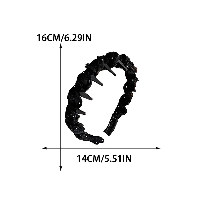 Elegant Temperament Rhinestone Mesh Headband for Woman Toothed Non-slip Hair Band Fashion Girl Face Washing Headband