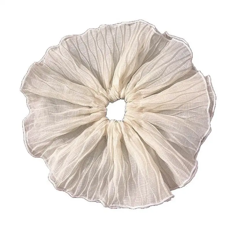 New Design Large Pleated Hair Donut Frills Mesh Hair Accessory For Women ﻿