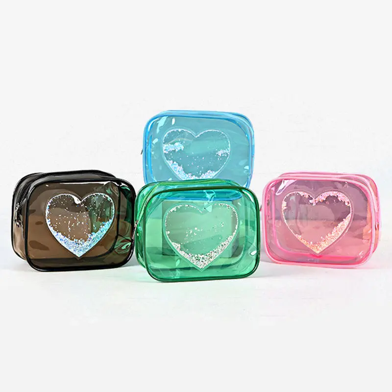 Transparent Makeup Bag Portable Travel Organizer Clear Beautician Cosmetic Bag for Ladies Beauty Case Toiletry Wash Storage Bags