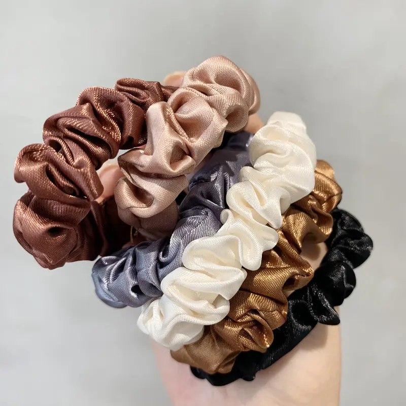 6Pcs Advanced and Elegant, Minimalist Simulation Silk Hair Loop, Versatile, High-end Tie Hair Rope, High Ponytail Leather Band.
