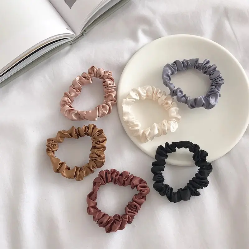 6Pcs Advanced and Elegant, Minimalist Simulation Silk Hair Loop, Versatile, High-end Tie Hair Rope, High Ponytail Leather Band.