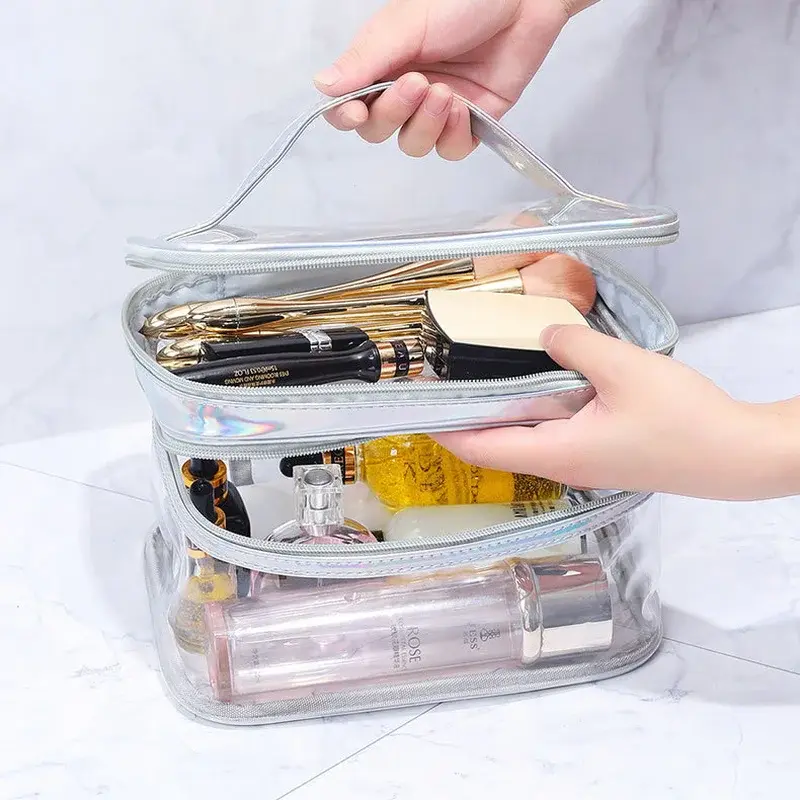 Transparent Cosmetic Bag Female Net Celebrity Large-capacity Travel Girl Portable Portable Waterproof Wash Bag Storage Bag Purse
