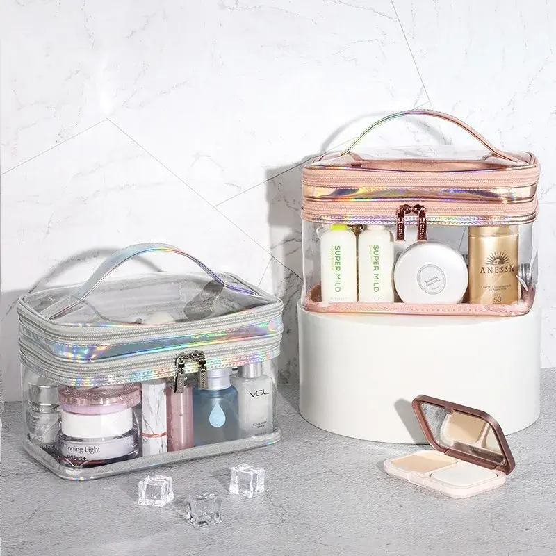 Transparent Cosmetic Bag Female Net Celebrity Large-capacity Travel Girl Portable Portable Waterproof Wash Bag Storage Bag Purse
