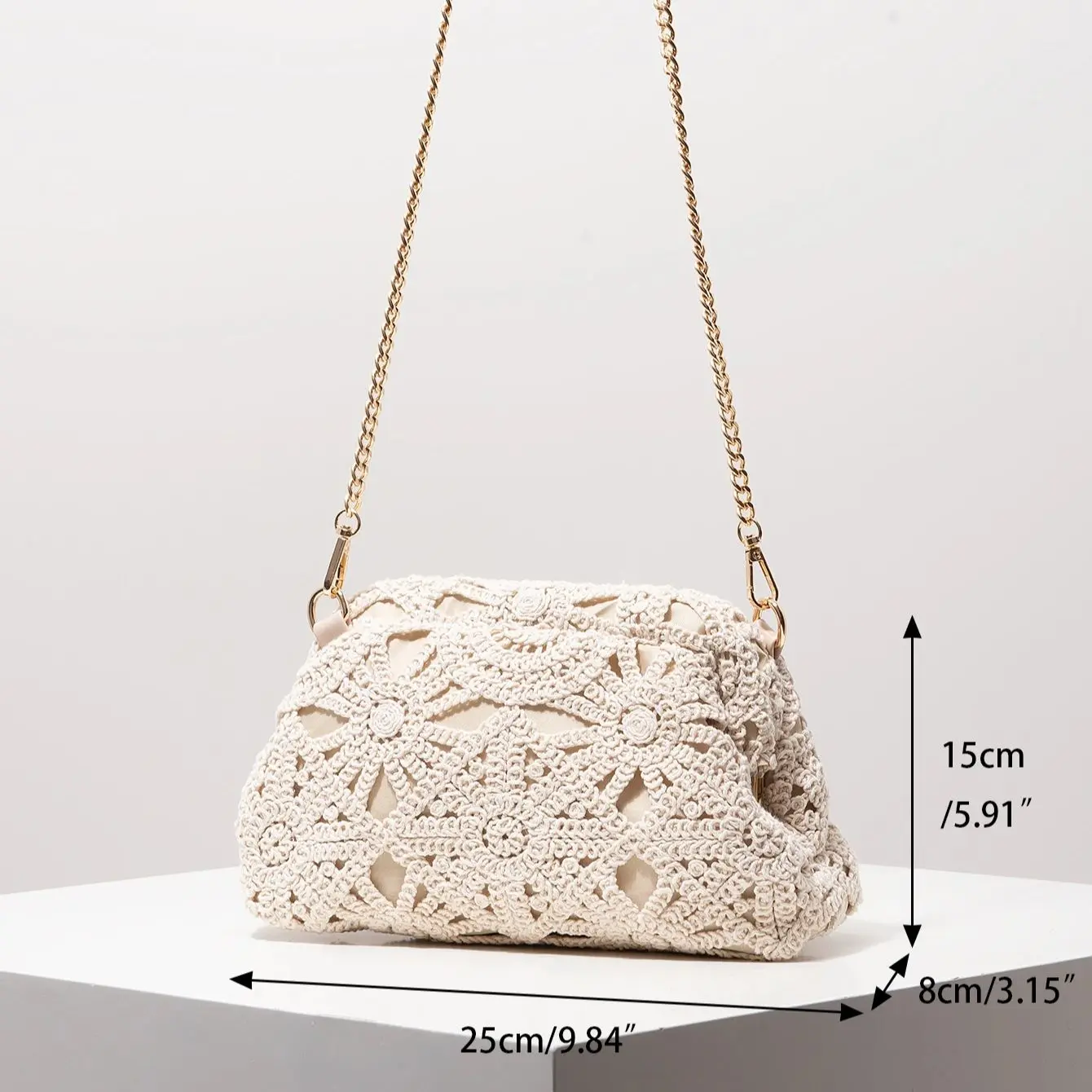 Pattern Hollow Woven Crossbody Bag，Bohemia Straw Beach Bag ，Crochel Set，Premium Style ，Travel Must Haves，Clutch Bag for Women