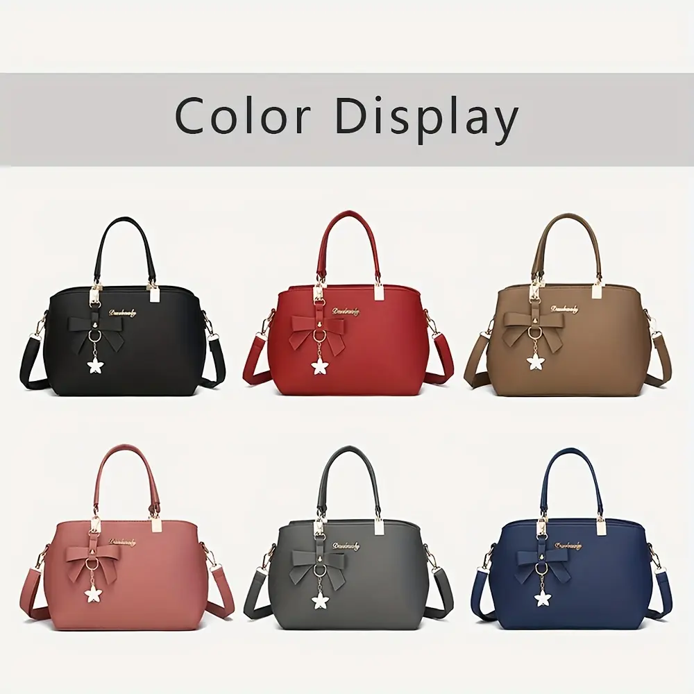 Elegant Shoulder Bag with Bowknot Decoration, Multiple Compartments, Fashion Handbag, Suitable for Work, Party, and Daily Use
