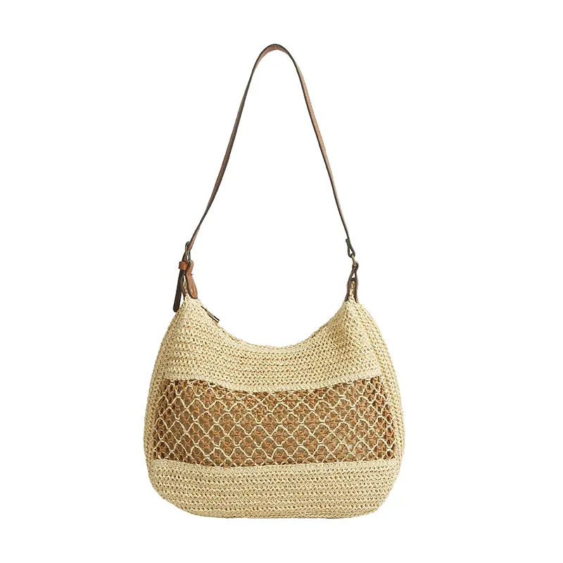 Clouds Love2025 New Women's Hand - Woven Beach Vacation Shoulder Bag, Large - Capacity Crossbody Tote Straw Bag