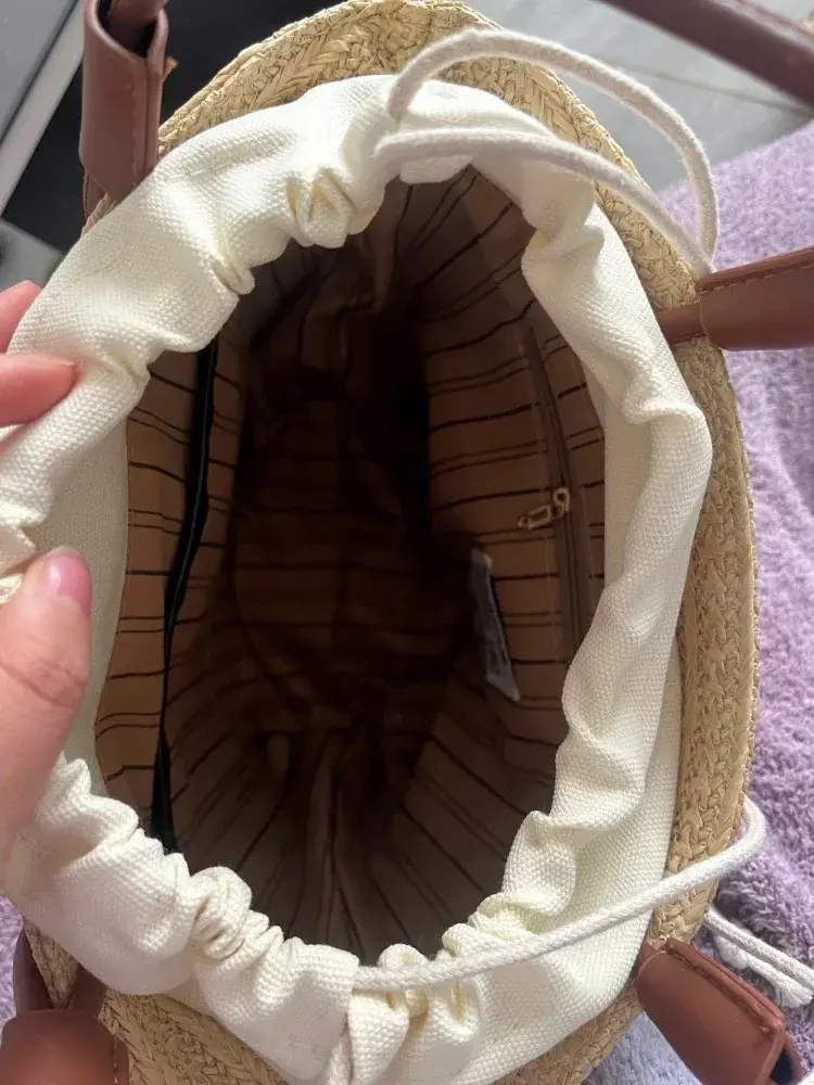 Summer New Vacation Woven Straw Bag, High Quality Seaside Beach Bag for Women, Women's Beach Bags Bucket Bag