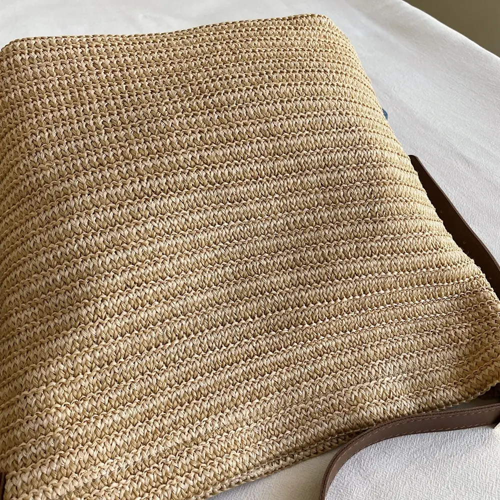 Handmade Braid Straw Bag Large Capacity Summer Beach Shoulder Bag Women Girls Fashion Handbag Rattan Woven Tote Bag for Ladies