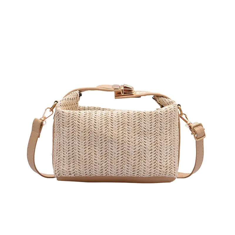 Summer Women Straw Woven Handbag Beach Casual Shoulder Bag Large Capacity Tote Clutch Bags Fashion Ladies Crossbody Bag Vacation