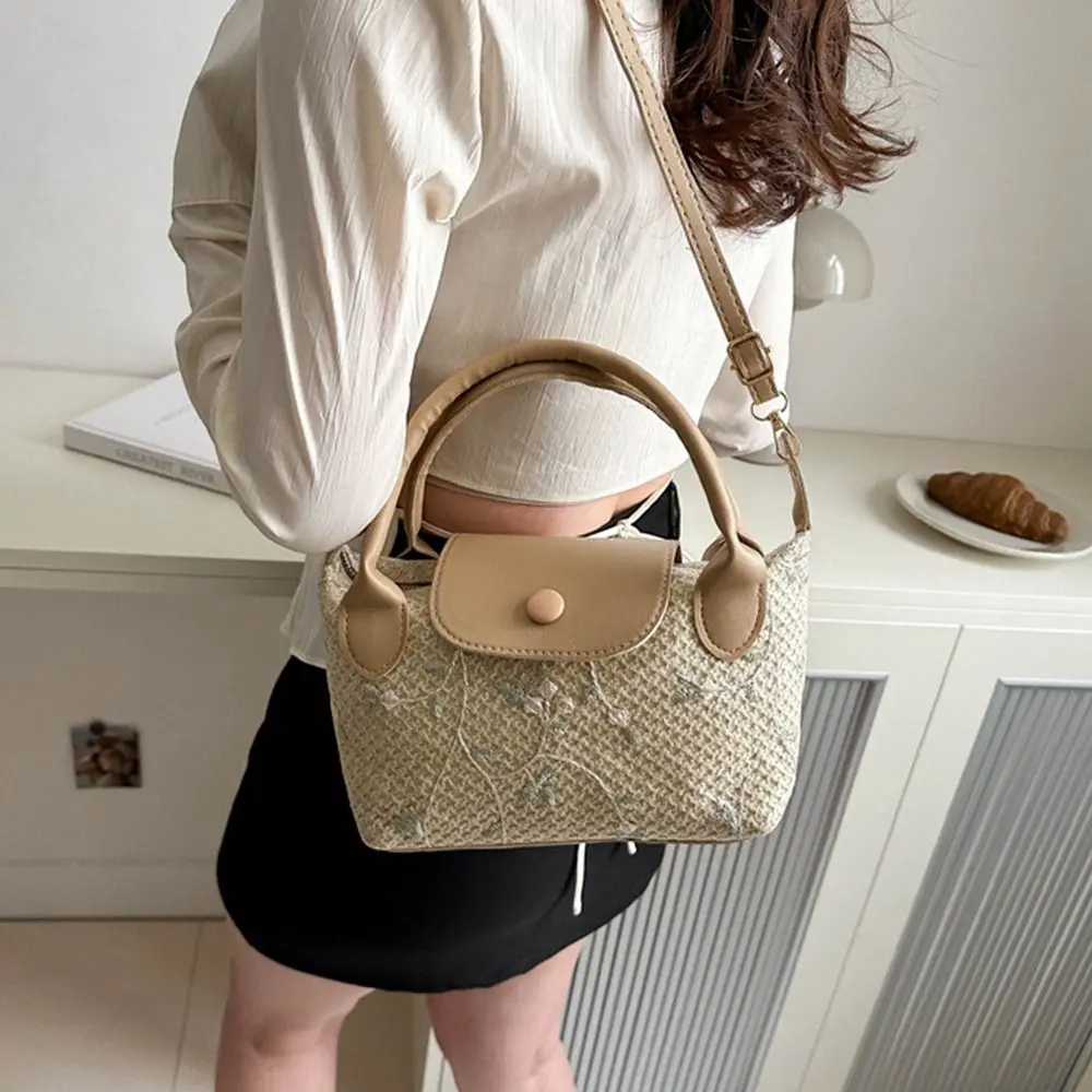 Handmade Braid Straw Bag Large Capacity Shoulder Bags Rattan Woven Handbags Messenger Bag Fashion Summer Beach Crossbody Bag
