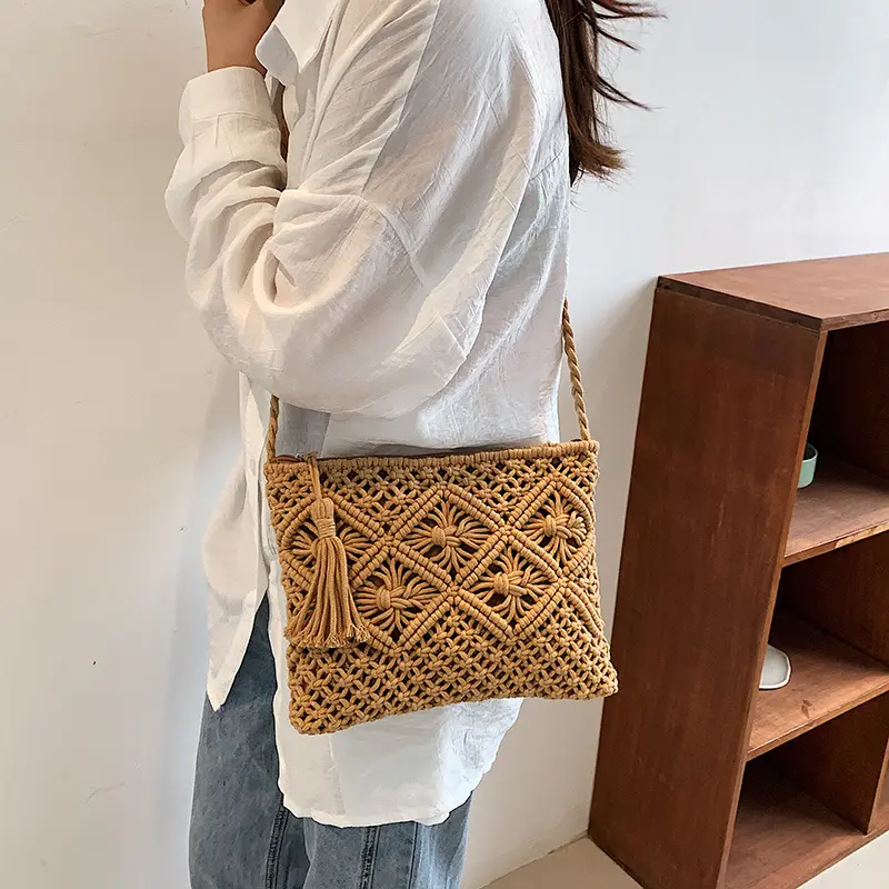 Fashion Woven Shoulder Bags Straw Summer Women Weave Crossbody Beach Travel Handbag Female Bag Women Messenger Bags Bolsa