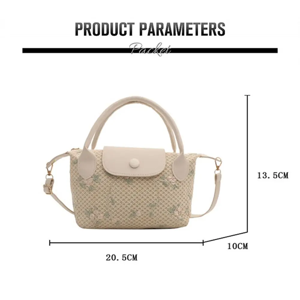 Handmade Braid Straw Bag Large Capacity Shoulder Bags Rattan Woven Handbags Messenger Bag Fashion Summer Beach Crossbody Bag