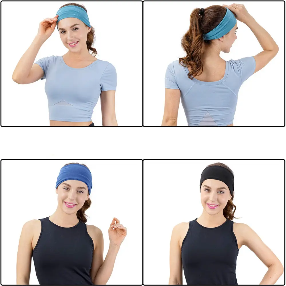 Sweatband for Men Women Elastic Sport Hairbands Head Bands Yoga Head Bands Headwear Headwrap Sports Outdoor Hair Accessories