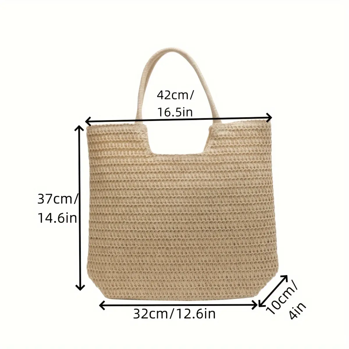 Women Beach Bag Vintage Handmade Woven Shoulder Handbag Retro Straw Shopping Totes Bags Bohemian Ladies Summer Travel Vacation