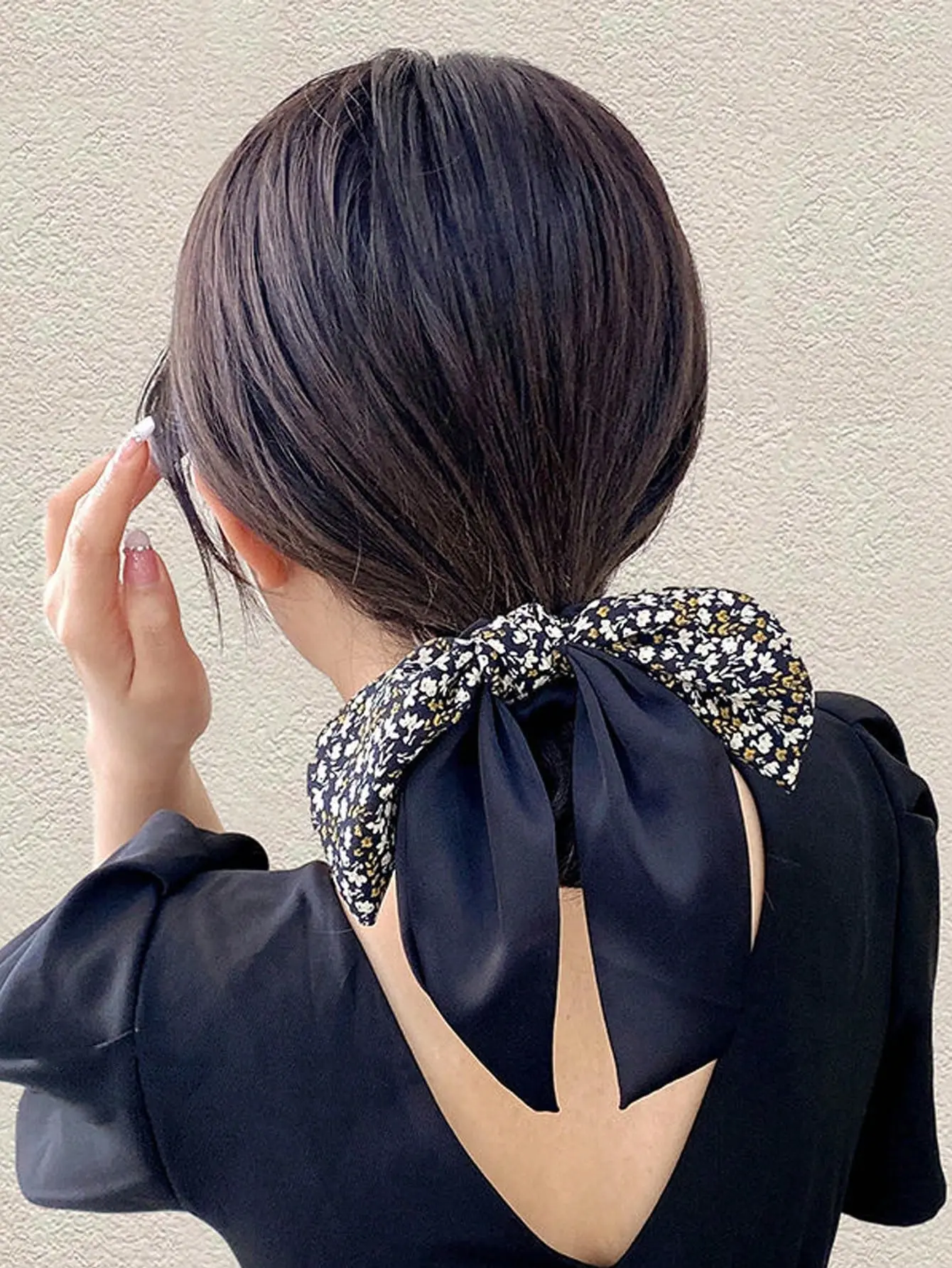 1/2/3Pcs Women's Vintage French Fashion Simple & Elegant Ponytail Bow Ribbon Hair Scrunchie, BohoScrunch Hair Ties For Daily