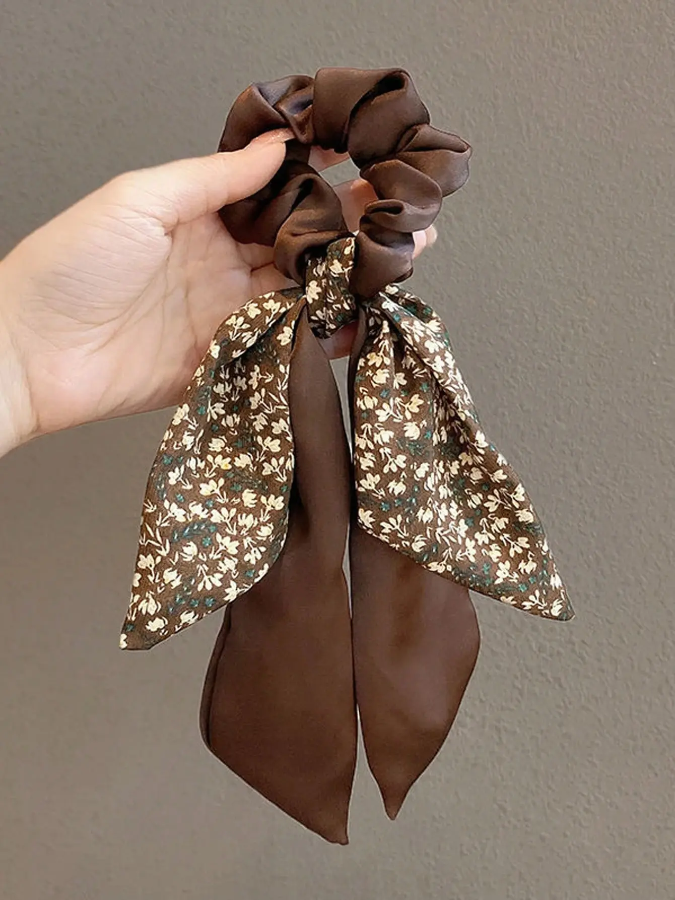 1/2/3Pcs Women's Vintage French Fashion Simple & Elegant Ponytail Bow Ribbon Hair Scrunchie, BohoScrunch Hair Ties For Daily