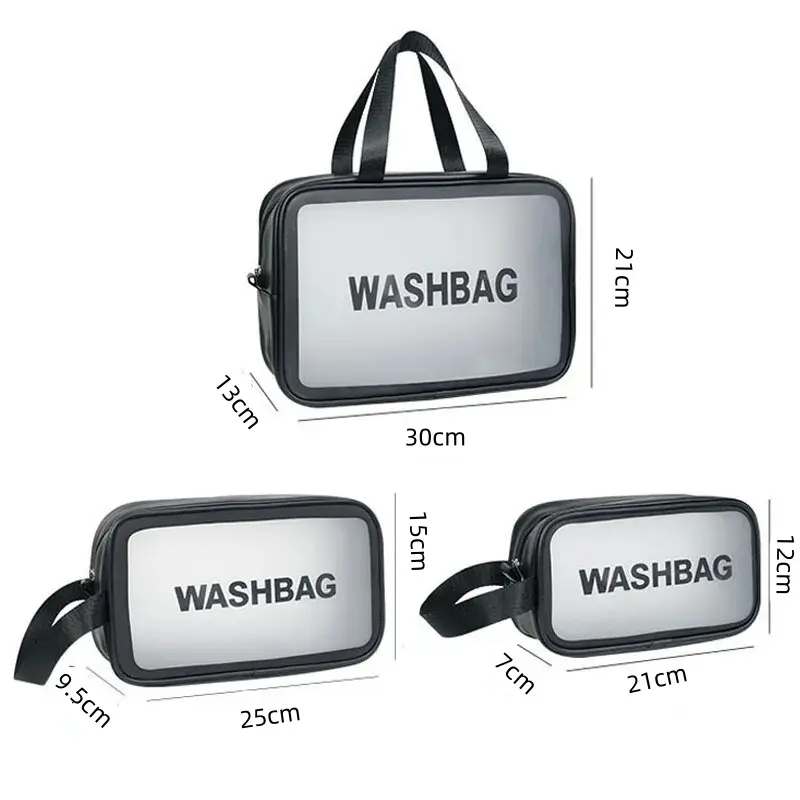 Portable Cosmetic Waterproof Bag Large Capacity Dust Proof Make Up Storage Handbags PVC Fashion Transparent Travel Bags