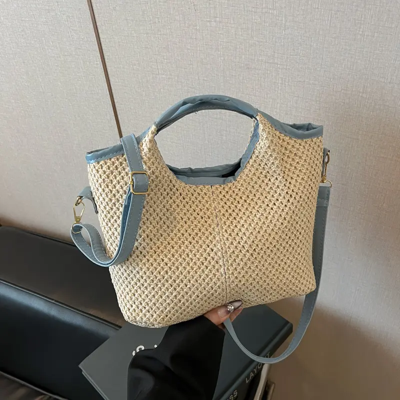 Fashion Summer Straw Handbags Women's Shoulder Bags For Daily Used/Commuter, Casual Travel Crossbody Top-handle Bag