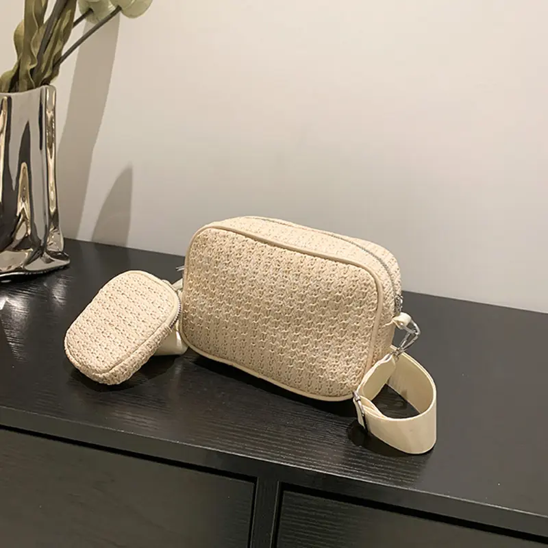 Hot Selling New Small Bag Straw Woven Bag Women's Simple Crossbody Bag Holiday Beach Bag Handheld Woven Bag Fashion Shoulder Bag