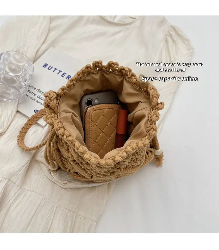 Woven bag, fashionable and versatile, Western style single shoulder armpit bag, hand-held straw woven bag, vacation beach bag, t