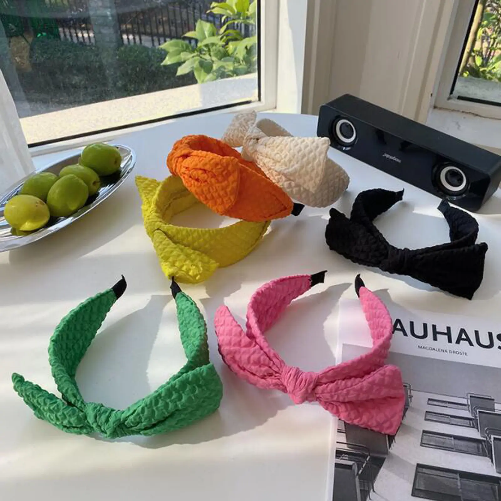PROLY New Fashion Women's Hair Accessories Wide Side Headwear Big Bow Knot Hairband Adult Spring Turban Headband