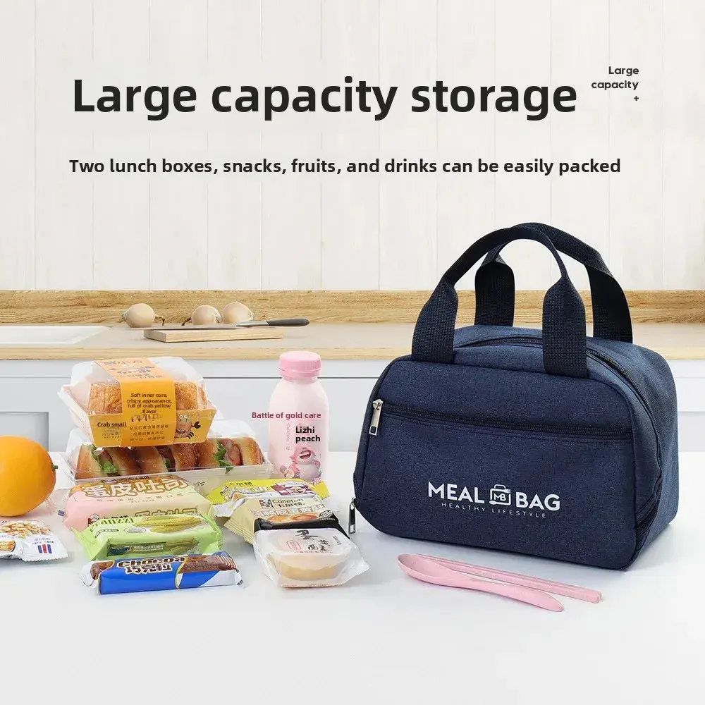 Portable Thermal Bag for Lunch Bag Large Capacity Food Fresh Cooler Picnic Pouch Waterproof Office Student Insulated Dinner Bag