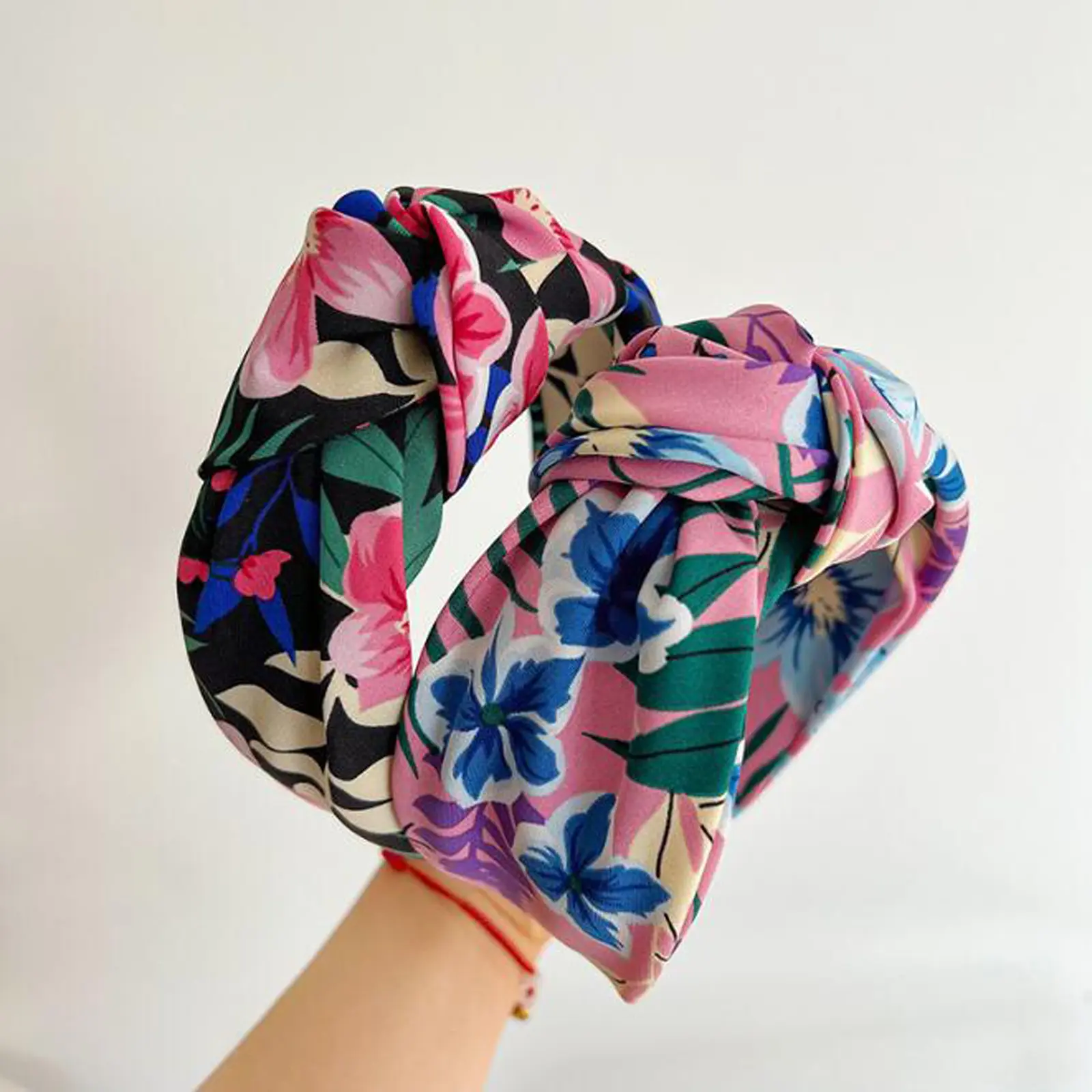 PROLY New Fashion Headband For Women Wide Side Flower Headwear Summer Center Knot Casual Turban Hair Accessories