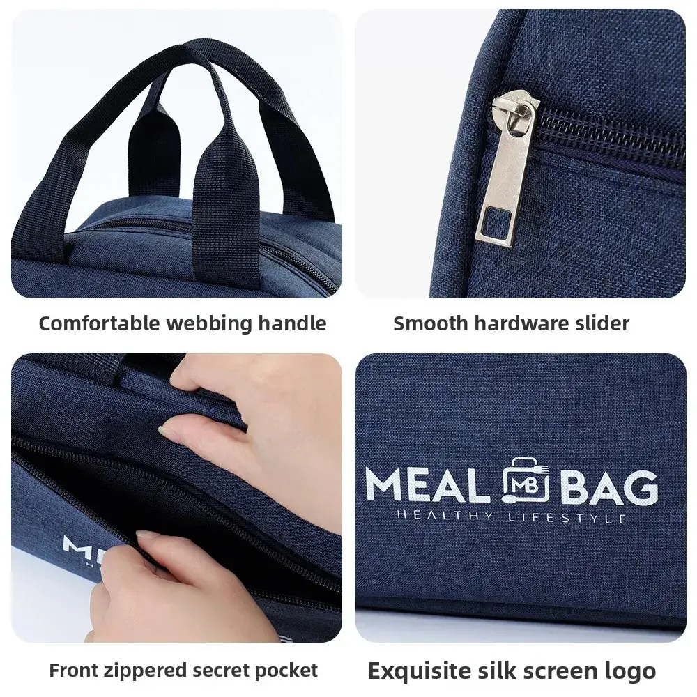 Portable Thermal Bag for Lunch Bag Large Capacity Food Fresh Cooler Picnic Pouch Waterproof Office Student Insulated Dinner Bag