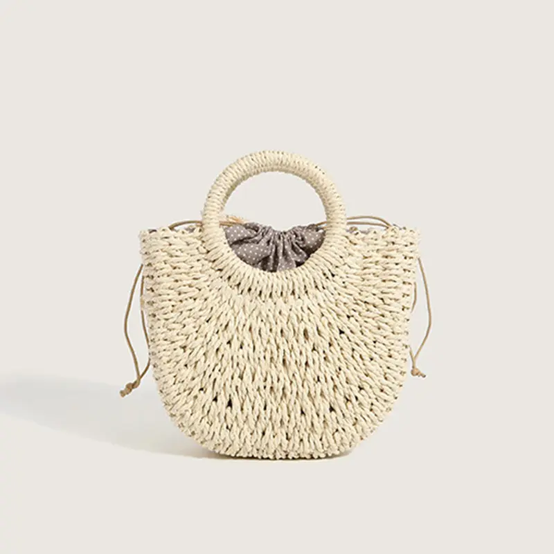 Summer Straw Beach Bag Hand-woven Women Handbag Fashion Basket Crossbody Bag Casual Large Capacity Rattan Totes Bags