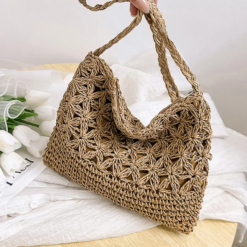Small Fresh Crossbody Bag, Women's Bag, Straw Woven Shoulder Bag, Niche And Versatile Woven Bag, Simple And Fashionable Handbag